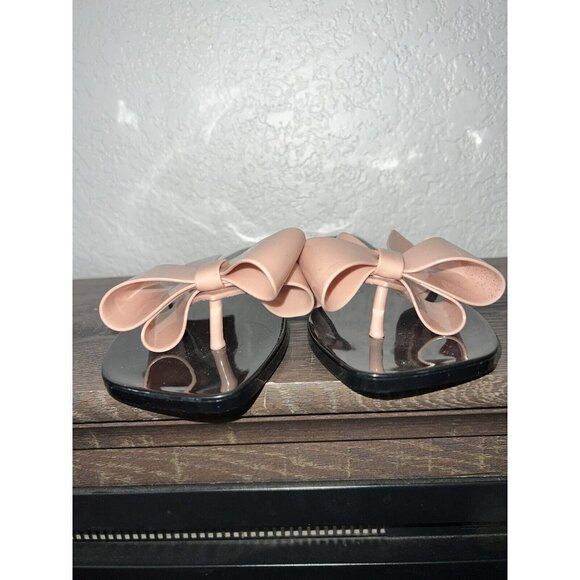 Jeffrey Campbell Sugary Sandals Size 6 Pink Black Jelly Flip Flops Thongs NEW - Picture 6 of 7